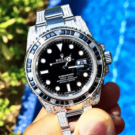 rolex submariner red diamond|rolex submariner diamond face.